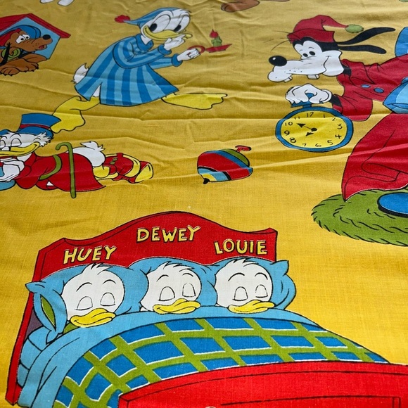 Disney Character Vintage Curtain Wamsutta Bed Sheet Fabric | Bedtime Character - Picture 1 of 6